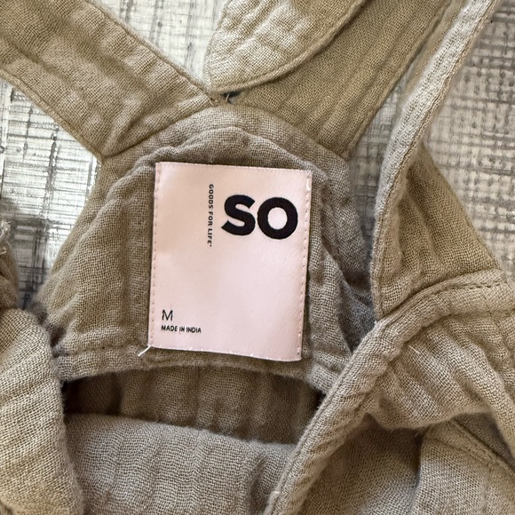 SO Olive Green Textured Shortalls Size Small - Picture 10 of 13